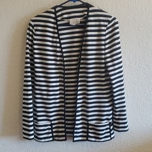 VINTAGE CRYSTAL PLUS B & W STRIPED CARDIGAN SIZE12
